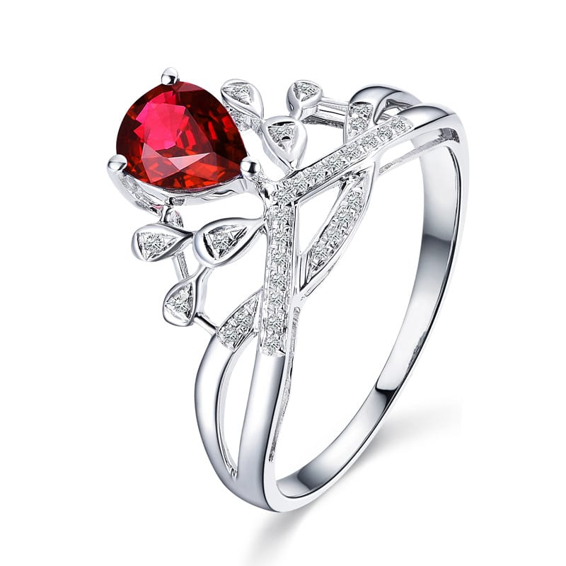 Internet celebrity's same - style luxury water - drop pear - shaped crown ring, European and American simulation diamond ring, colored gemstone ring. - Image 10