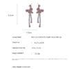 Silver needle zircon pink butterfly water drop long tassel earrings Sen fashion temperament earrings sweet light luxury earrings - Image 8