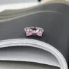 925 Silver Sweet Girl Pink Zircon Bow Ring, Charming Open Ring, Bestseller Pink gemstone ring - Image 7