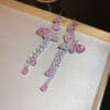 Silver needle zircon pink butterfly water drop long tassel earrings Sen fashion temperament earrings sweet light luxury earrings - Image 9