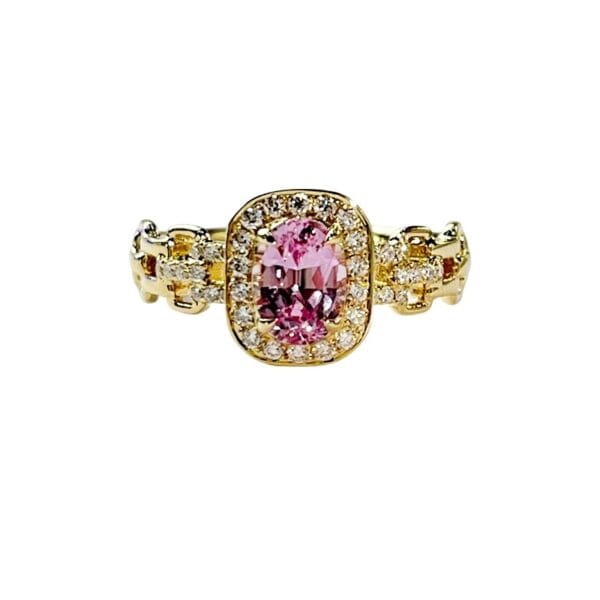 Selling Ransom the same inlaid high imitation pink gemstone ring light luxury ring all high-grade sense - Image 6