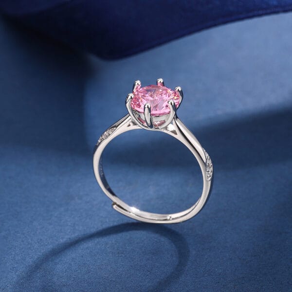 Powder gem ring Powder Crystal Powder Diamond powder zircon simulated Mosan diamond opening ring - Image 2