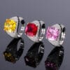 Yellow zirconia ring, ruby ring, hot-selling pink zirconia ring, European and American vintage luxury tourmaline wedding ring - Image 5