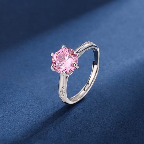 Powder gem ring Powder Crystal Powder Diamond powder zircon simulated Mosan diamond opening ring - Image 3