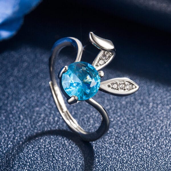 Live selling personality zircon little rabbit ring female Korean ring women's jewelry - Image 2