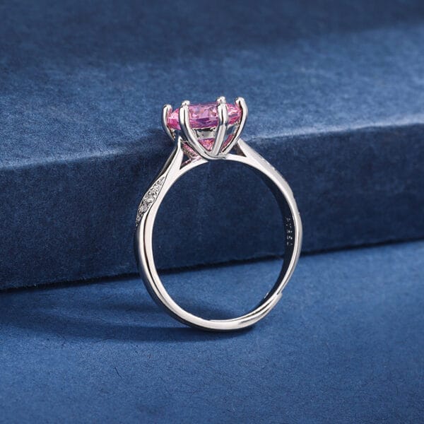 Powder gem ring Powder Crystal Powder Diamond powder zircon simulated Mosan diamond opening ring - Image 4