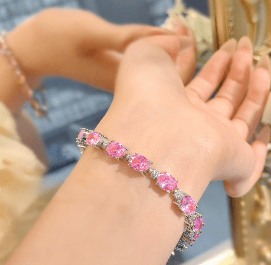 Pink gemstone bracelet