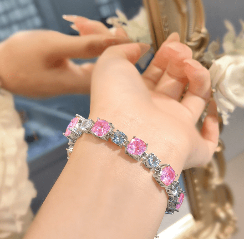 Pink gemstone bracelet