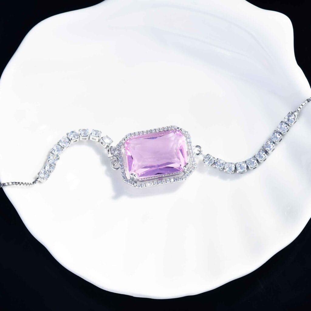 Pink gemstone bracelet