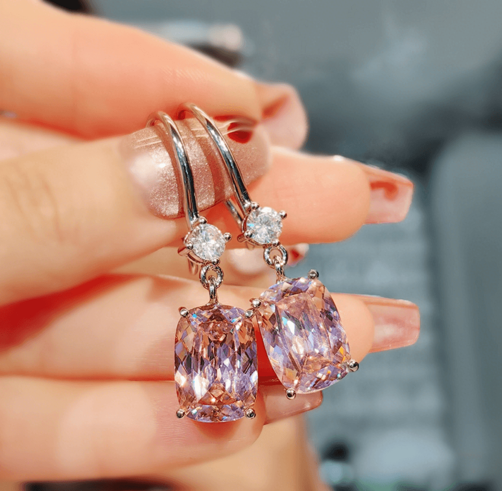 Pink gemstone earrings