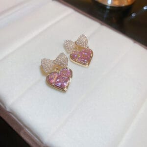 Pink gemstone earrings