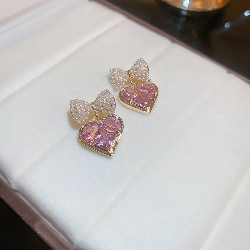 Pink gemstone earrings
