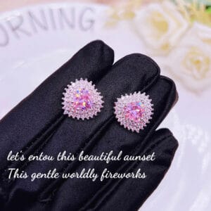 Pink gemstone earrings