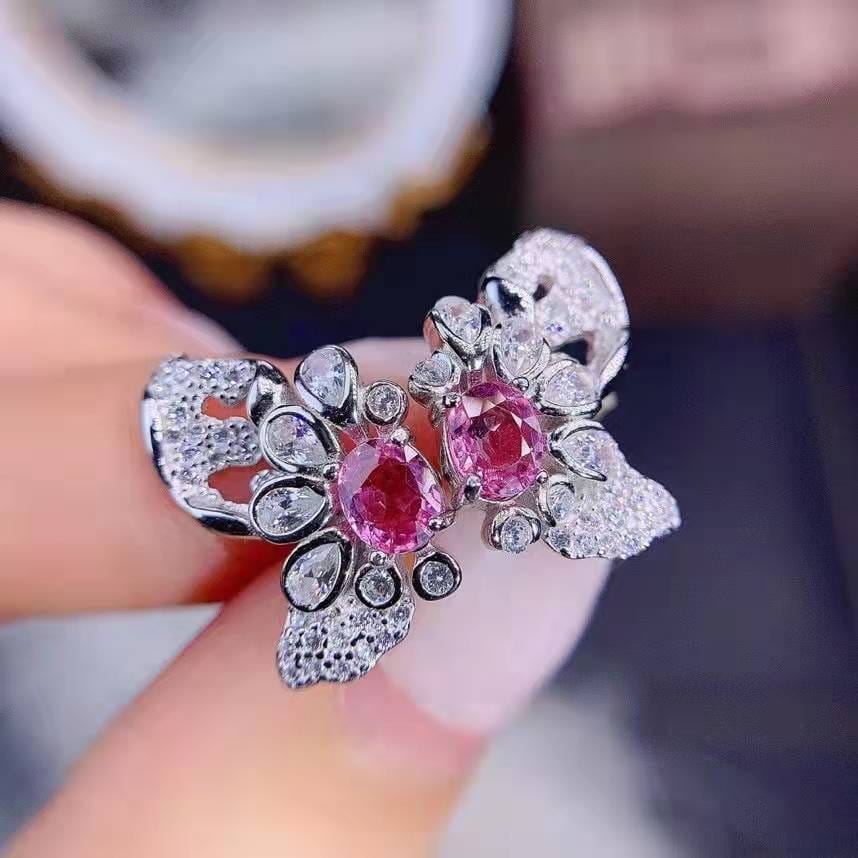 Pink gemstone earrings