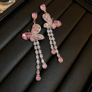Pink gemstone earrings