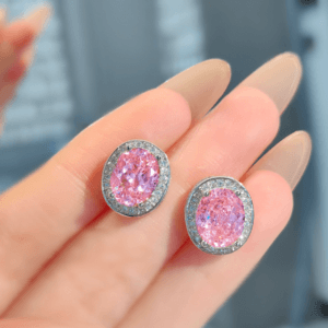 Pink gemstone earrings