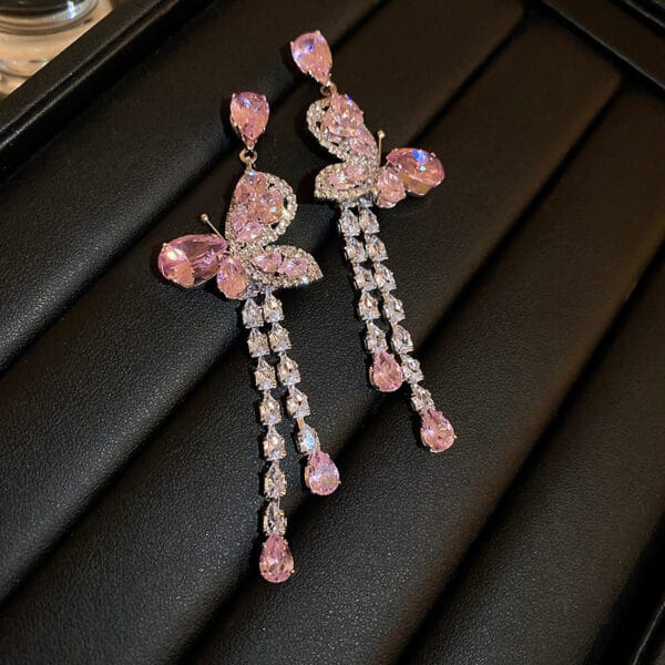 Pink gemstone earrings
