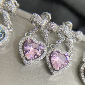 Pink gemstone earrings