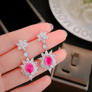 Pink gemstone earrings