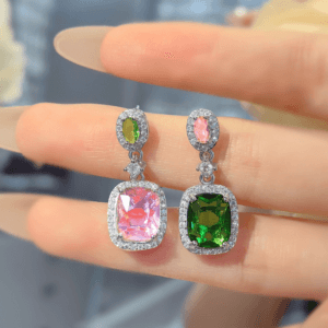 Pink gemstone earrings