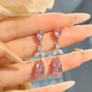 Pink gemstone earrings
