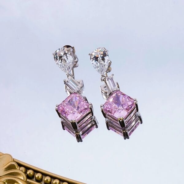 Pink gemstone earrings