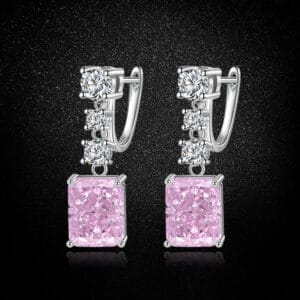 Pink gemstone earrings