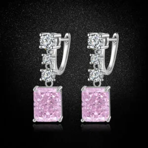 Pink gemstone earrings