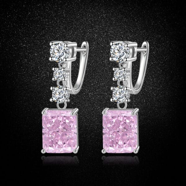 Pink gemstone earrings