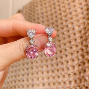 Pink gemstone earrings