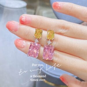 Pink gemstone earrings