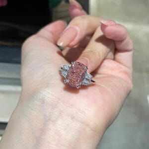 Pink gemstone ring