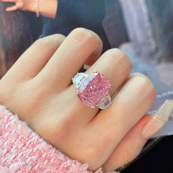 Pink gemstone ring