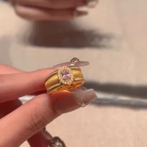 Pink gemstone ring
