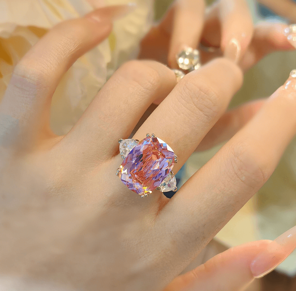 Pink gemstone ring