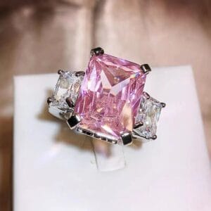 Pink gemstone ring