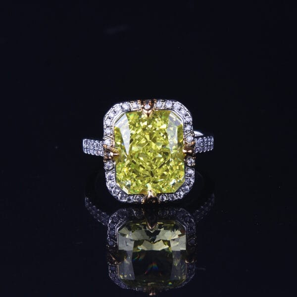 Seiko temperament apple green ice cut pendant necklace simple everything with purple high-carbon diamond ring - Image 3