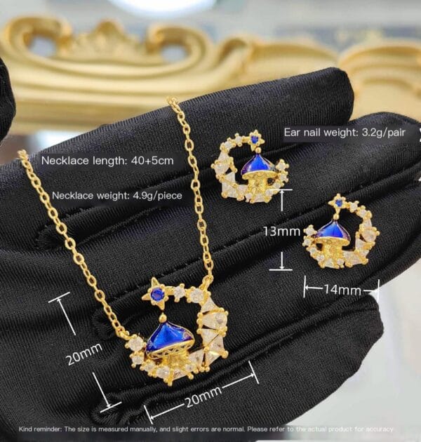 "Moon Castle" vintage palace exquisite fairy tale earrings castle necklace - Image 2