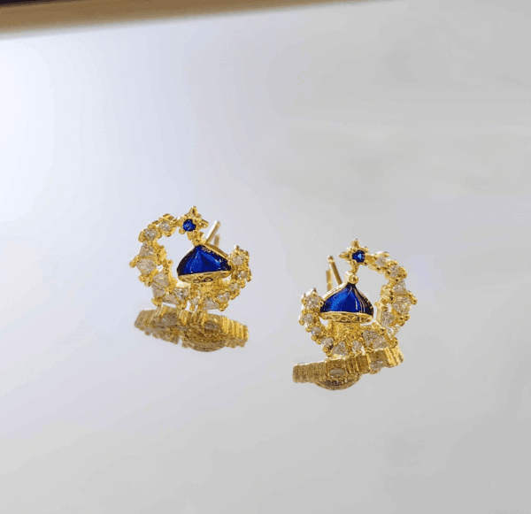 "Moon Castle" vintage palace exquisite fairy tale earrings castle necklace - Image 3