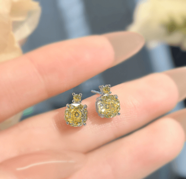 Rose cut colorful necklace pendant set with high carbon diamond Chinese red earrings colored treasure pink diamond ring - Image 13