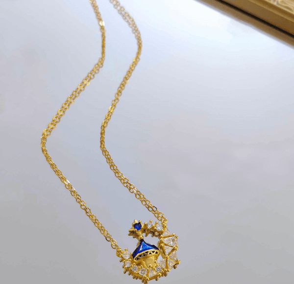 "Moon Castle" vintage palace exquisite fairy tale earrings castle necklace - Image 5
