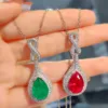 Luxury artificial ruby Ruby pendant Luxury high carbon diamond micro set with cotton emerald necklace - Image 4