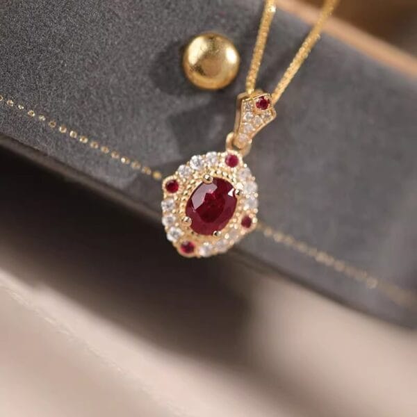 Quality Dove egg Rose ruby ring Premium Red corundum Jedi Knight necklace - Image 13