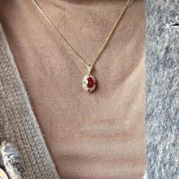 Quality Dove egg Rose ruby ring Premium Red corundum Jedi Knight necklace - Image 12