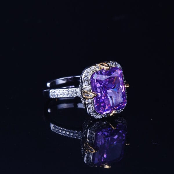 Seiko temperament apple green ice cut pendant necklace simple everything with purple high-carbon diamond ring - Image 19