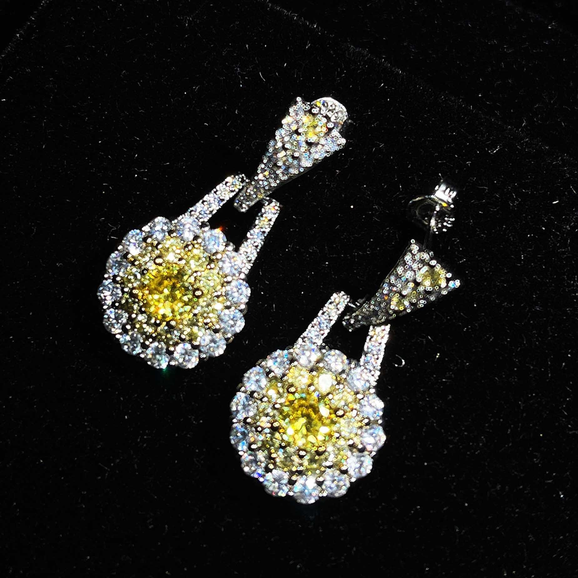 Pink crystal set earrings ring necklace Retro delicate zircon earrings pendant niche design simple ring - Image 3