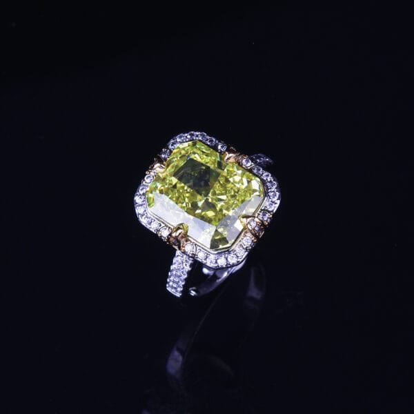 Seiko temperament apple green ice cut pendant necklace simple everything with purple high-carbon diamond ring - Image 6