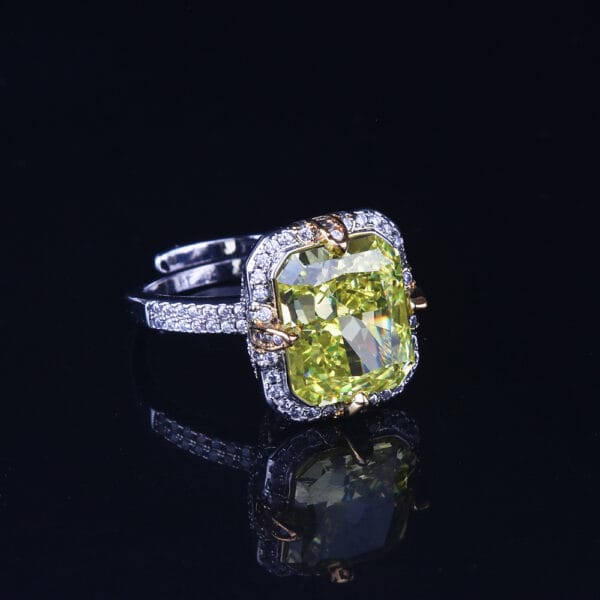 Seiko temperament apple green ice cut pendant necklace simple everything with purple high-carbon diamond ring - Image 10
