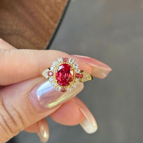 Quality Dove egg Rose ruby ring Premium Red corundum Jedi Knight necklace - Image 3