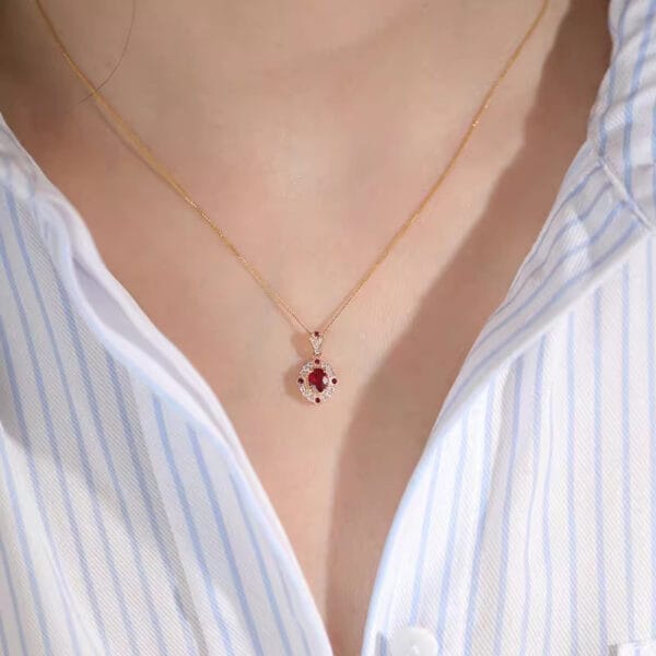 Quality Dove egg Rose ruby ring Premium Red corundum Jedi Knight necklace - Image 6